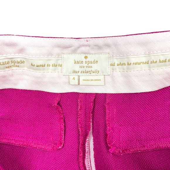 Kate Spade Stargazer viscose hot pink pants Sz 4 magenta fuchsia pink - Picture 5 of 9